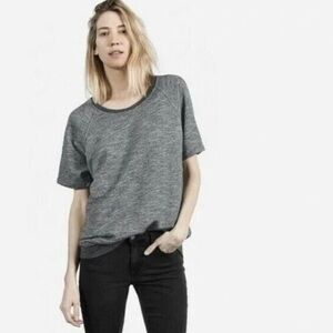 Everlane The Short Sleeve Sweatshirt Marled Gray Pullover Size Medium Women